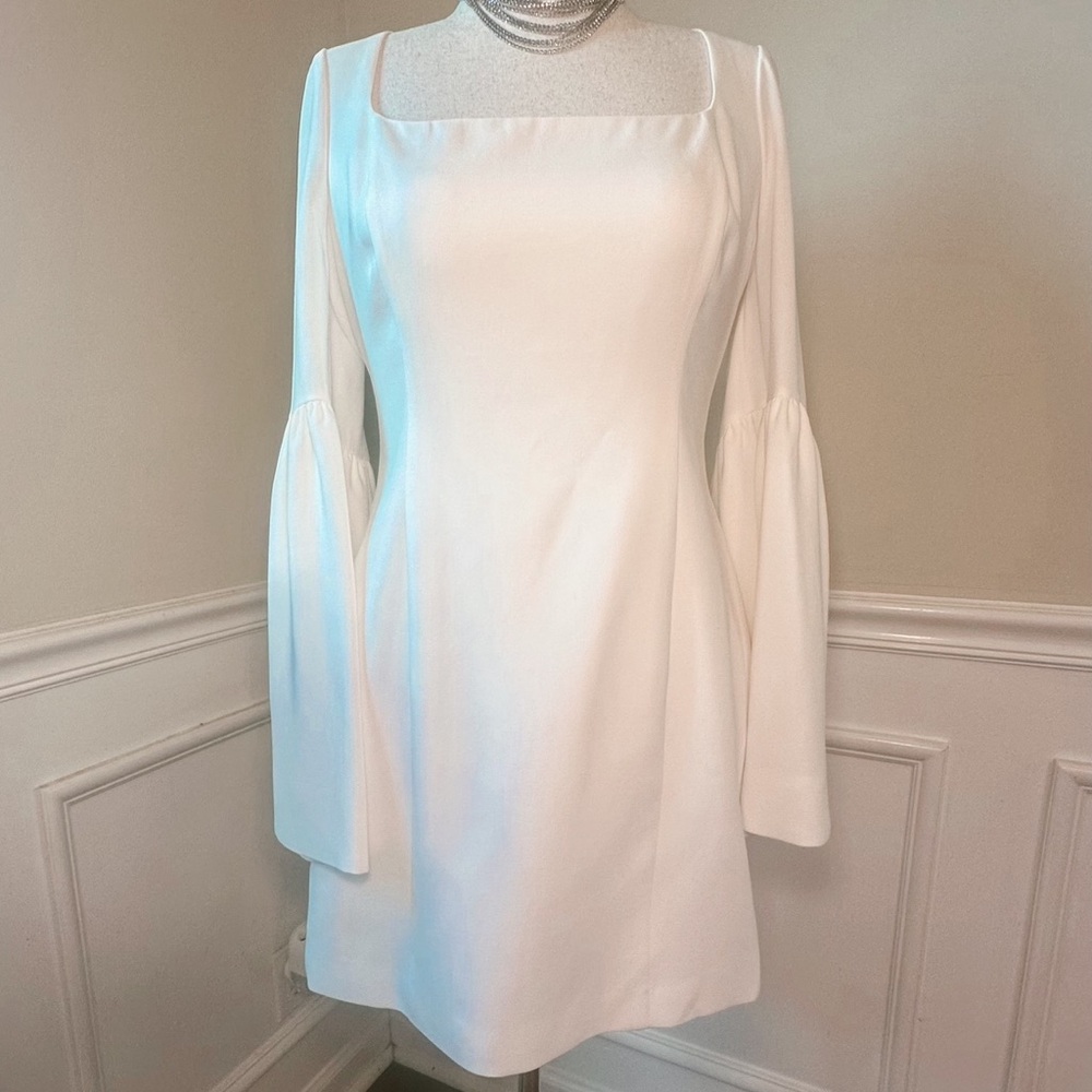 Cinq à Sept White Long Sleeve Dress